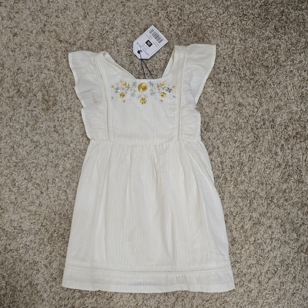 Elegant Ivory Floral Kids Dress